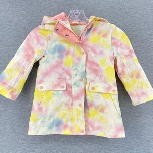 Urban Republic Girls Tie Dye Rain Jacket Hooded Pink Yellow Blue Size 3T
